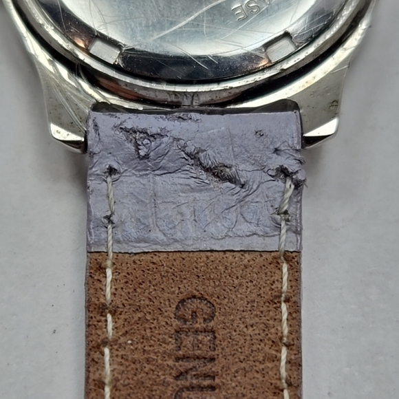 Womens Gruen Pave Crystal Lavender Watch Silver MOP Purple Leather New Battery - Picture 11 of 12